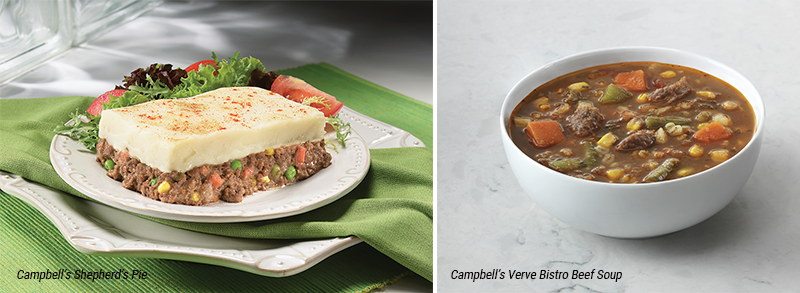 Campbell's Foodservice Shepherd's Pie and Beef and Vegetable Soup